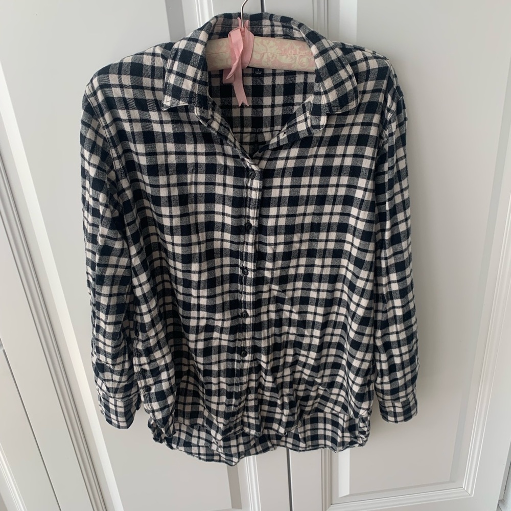 Madewell flannel plaid shirt.